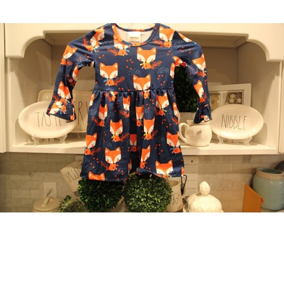 Fox dress, girls summer dresses ruffle sleeves - Picture 2 of 8